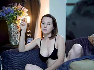 i watchs this sexy brunette smokin in black lingerie