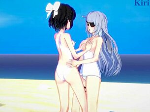 miku kohinata and laura bodewig, want to see your lesbian play in hentai?