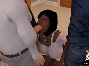 2D & 3D Milf Takes BBC In Every Hole!