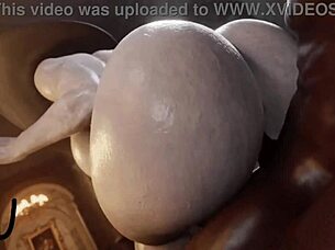 alcina dimitrescu from resident evil gets fucked by a black man with big cock.