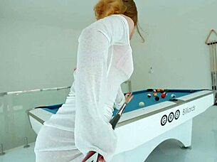 fucked pretty teen on pool table secretly