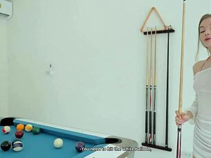 fucked pretty teen on pool table secretly