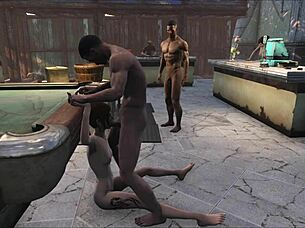 fo4 pool table party with cute brunettes