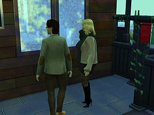 After coffee with a friend, he fucks her in the bathroom teasingly