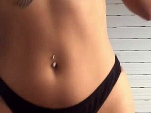 claudia bavel strips and fingers wet pussy