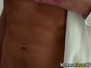 gay bishop in uniform gives blowjob and handjob to young guy