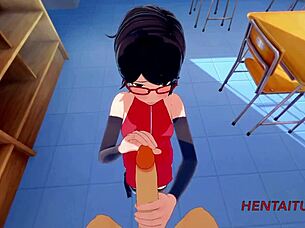 bakugou and sarada have hard sex at school in this hentai. 😏