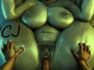 alcina dimitrescu from resident evil gets fucked by a black man with big cock.