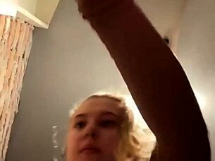 girl bent over for anal fucking squirts in changing room