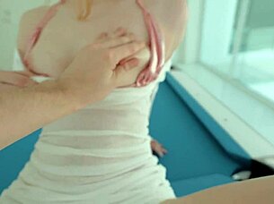 fucked pretty teen on pool table secretly