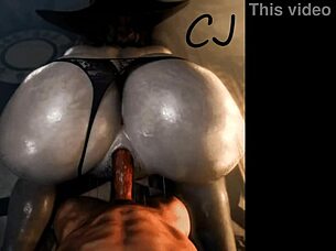 alcina dimitrescu from resident evil gets fucked by a black man with big cock.