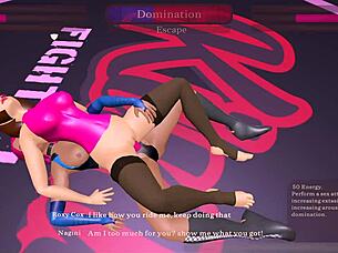 kinky fight club roxy cox versus nagini in anime hentai night club