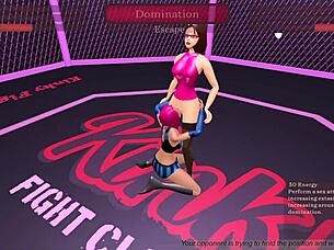 kinky fight club roxy cox versus nagini in anime hentai night club