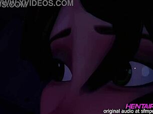 milf with short hair and big tits in green shirt fucks in bedroom