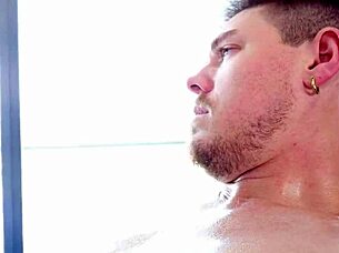 Masseur Oils Up Hard Cock To Fuck Tight Ass