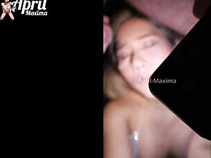 april-maxima gets roughly fucked in the car then kicked out with cum on her face!