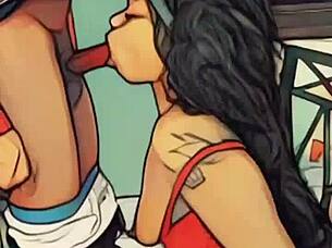 Mommy Sucks Stepbro Cock Like She Has No Teeth in Hentai Facial