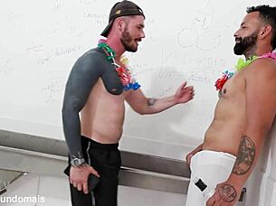 gay guy gets his ass fucked by a monster cock in the bathroom