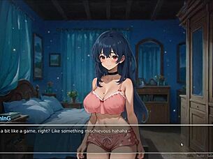 Exhibitionist GF confesses in hentai game 😘