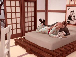 3D Japanese Babe Teases and Rides Me Back