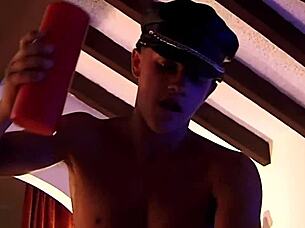 European twink couple engages in bareback handjob during wild gay fest in Spain