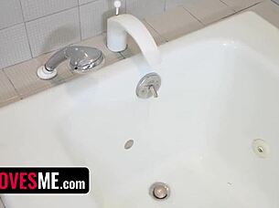 bratty stepsister says, 'fuck me harder, stepbro,' as she cums on big cock