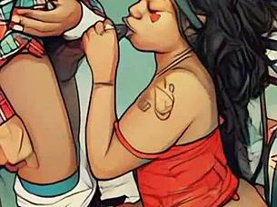 Mommy Sucks Stepbro Cock Like She Has No Teeth in Hentai Facial