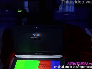 milf with short hair and big tits in green shirt fucks in bedroom