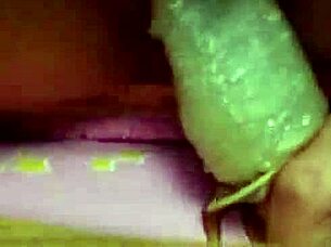 Mature housewife rides her toy alone