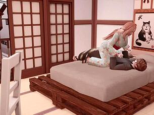 3D Japanese Babe Teases and Rides Me Back