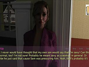 Blonde wife and stepmother shows off big tits and ass in homemade lingerie video