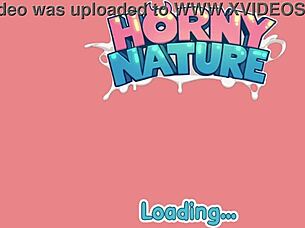 Young female orc face-sits lucky boy in nature anime game review