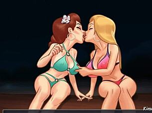 Kinky girlfriend shares big dick boyfriend with bff on beach