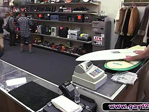 Blonde muscular bodybuilder surfs the waves boldly