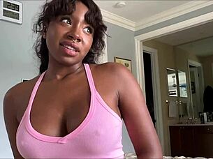 perfect ebony says 'use my dick for anal practice'