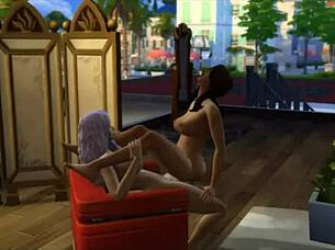 seraphina chats with the neighbor in sims 4