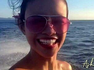 I escaped city for filling my pussy with cum