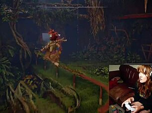 gamer slut gets caught with dildo, feeling huge orgasm while playing