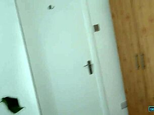 Young beauty BENDS OVER and SEDUCES older man in WET foreplay session