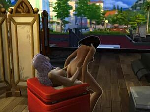 seraphina chats with the neighbor in sims 4