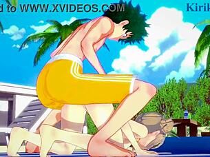 Himiko Toga And Mitsuki Bakugo Engage In Intense Sex With Izuku Midoriya In My Hero Academia Hentai