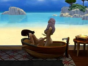 seraphina chats with the neighbor in sims 4