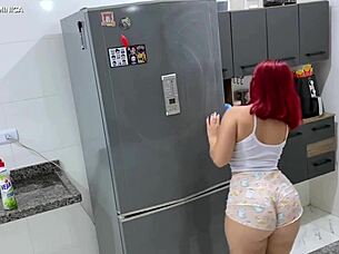 She pretends to be an employee with huge ass for voyeur fetish program