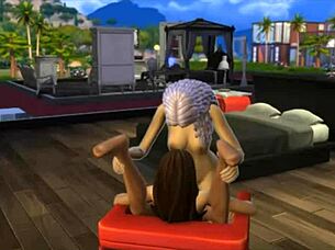 seraphina chats with the neighbor in sims 4