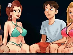 Kinky girlfriend shares big dick boyfriend with bff on beach