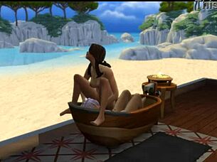 seraphina chats with the neighbor in sims 4