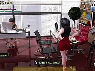 Fashion Business: Touching Boobs At Work In Hentai Game