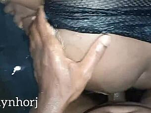 hot rio neighbor rubber bath leads to raw fuck without condom 😏