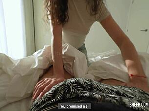 Stepsister gets fucked to go to the mall, dirty talk with friend.