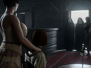 Wow, Two Big Dicks Really Surprise That Milf In This Hot 3D Futa Threesome!